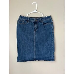 LL Bean Denim Skirt Women's Size 6 Favorite Fit Blue Jean Pencil Casual